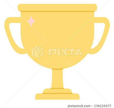 Trophy cup color icon. Golden prize symbol 136228377