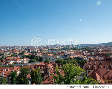 Panoramic view of Prague from Prague Castle, Czech Republic, Panoramic view of Prague from Prague Castle, Czech Republic, 136228387