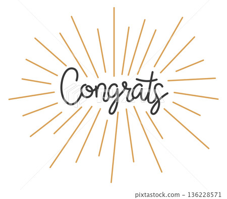 Congrats lettering in elegant calligraphic style. Best wishes 136228571