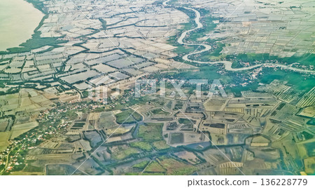 view from the sky of the river landscape 136228779