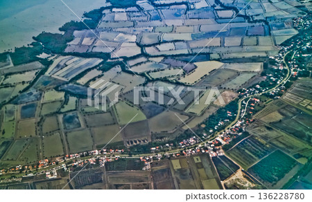 view from the sky of the river landscape 136228780