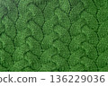 Green Cable Knit Fabric woolen sweater background 136229036