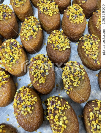 background from freshly baked sweets 136229109