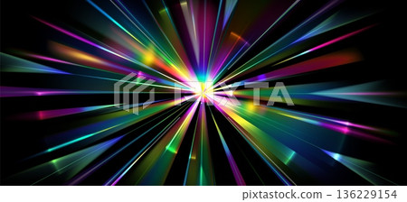 Rainbow light speed motion effect, prism flare 136229154