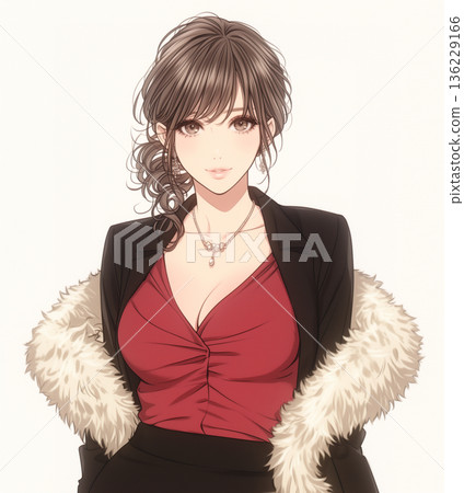 Girl manga lounge girl illustration 136229166