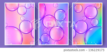 Abstract iridescent liquid glass bubbles posters Abstract iridescent liquid glass bubbles posters 136229173