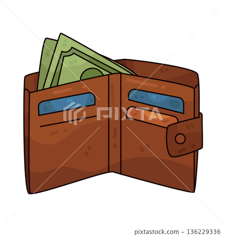 Illustration of wallet  136229336