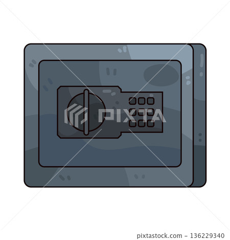 Illustration of safe box Illustration of safe box 136229340