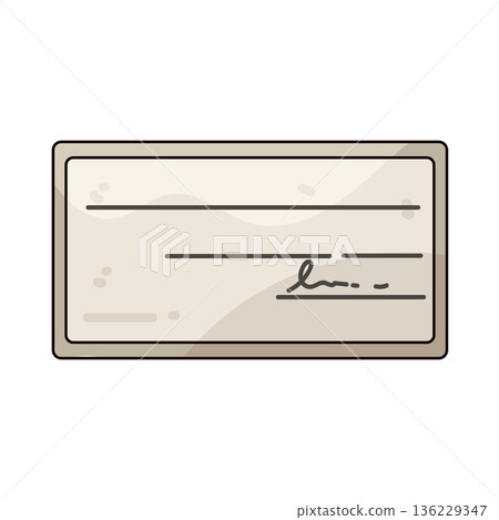 Illustration of paycheck 136229347