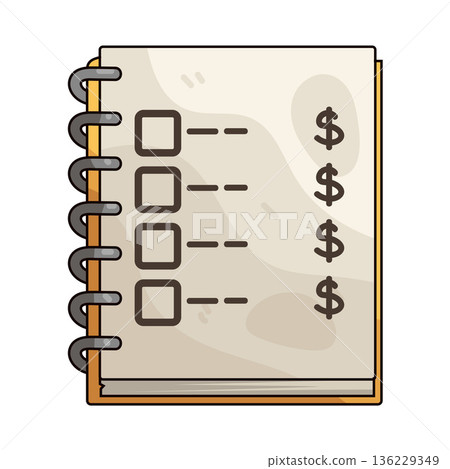 Illustration of expense list 136229349