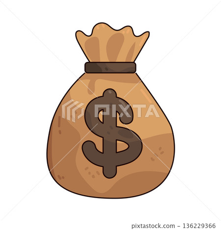 Illustration of dollar bag Illustration of dollar bag 136229366