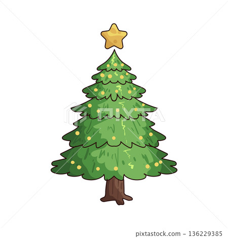 Illustration of Christmas tree Illustration of Christmas tree 136229385