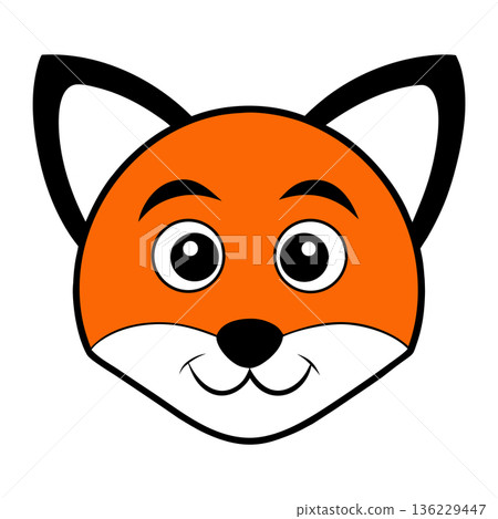 Cute Cartoon Fox Face Design for Kids Illustration and Animation Cute Cartoon Fox Face Design for Kids Illustration and Animation 136229447