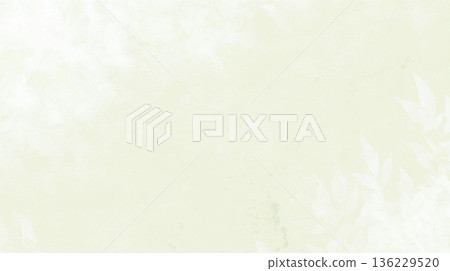 【和紙風格紋理背景】優雅現代的日式留白素材，飾以淡雅的葉子圖案 136229520