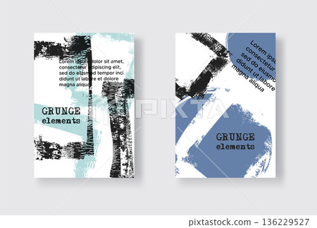 Collection of grunge covers with brush strokes. Collection of grunge covers with brush strokes. 136229527
