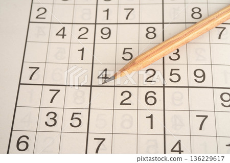 Sudoku puzzle, game to play for keep you brain younger for developing Alzheimer disease in senior patient. Sudoku puzzle, game to play for keep you brain younger for developing Alzheimer disease in senior patient. 136229617