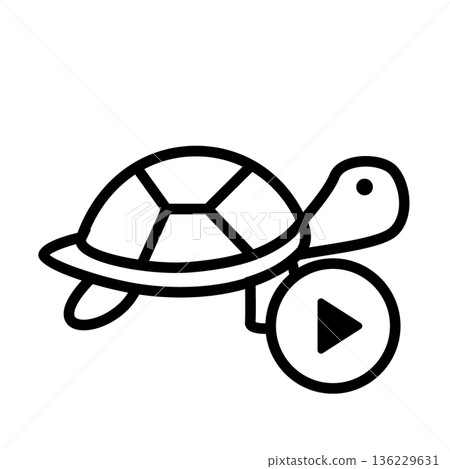 Slow motion turtle icon 136229631
