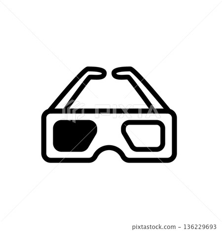 3D眼鏡圖標 136229693
