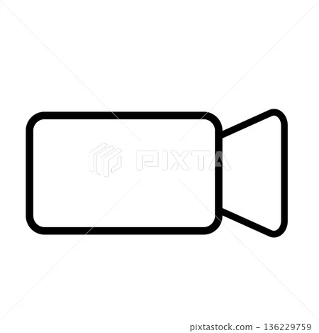 Video camera icon rounded corner design 136229759
