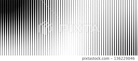 Horizontal gradient transition background with lattice line pattern. Monochromatic halftone texture with stripe fade effect on a white backdrop 136229846