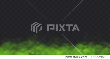 Stink smell green cloud on dark transparent background. Bad odor fog effect. Stink smell green cloud on dark transparent background. Bad odor fog effect. 136229889