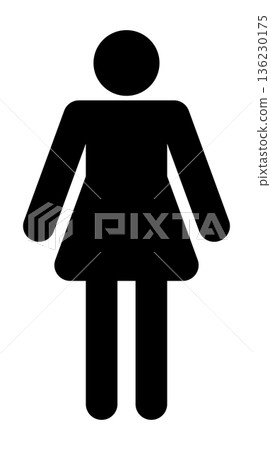 Toilet sign female pictogram icon 136230175