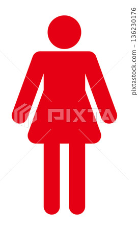 女性廁所標誌圖標 136230176