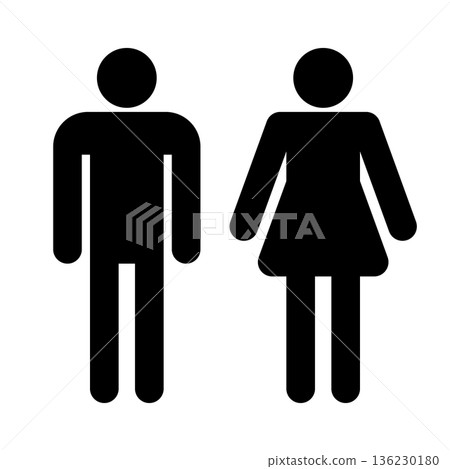 廁所標誌男女通用圖標 136230180