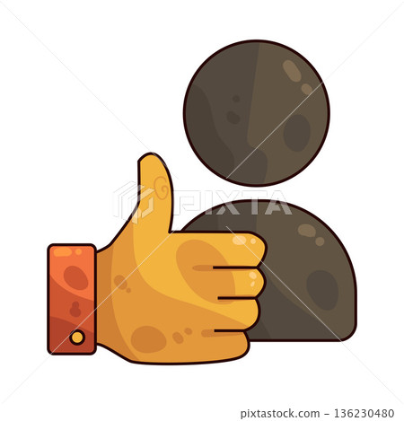 Illustration of Follower thumbs up 136230480