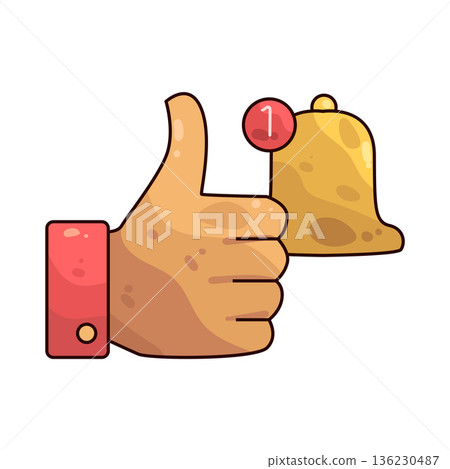 Illustration of Like Notification Illustration of Like Notification 136230487
