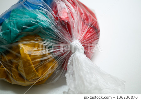 Colored clothing trash bags 136230876