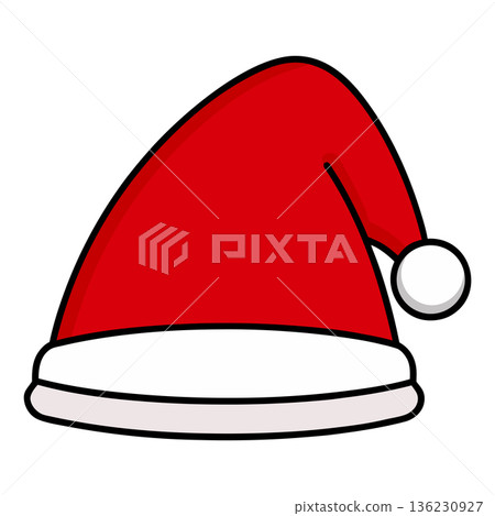 Festive Santa Claus Hat Illustration For Christmas Celebration Symbolism 136230927