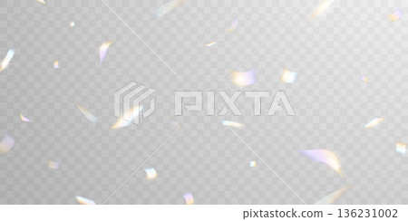 Colorful light and confetti effects, zigzag falling from the top of the beam, swirl vector. 136231002