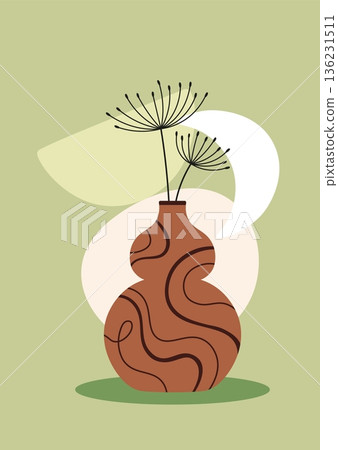 Botany banner. Modern interior poster design template Botany banner. Modern interior poster design template 136231511