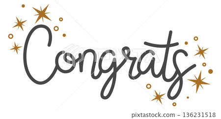 Congrats hand drawn text for celebration message banner Congrats hand drawn text for celebration message banner 136231518