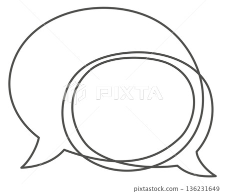 Chat dialog line icon. Blank balloon template Chat dialog line icon. Blank balloon template 136231649
