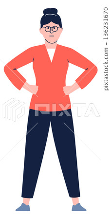 Sad person. Angry nervous woman with upset expression 136231670