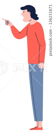 Arguing man. Angry loud speaking person icon 136231671