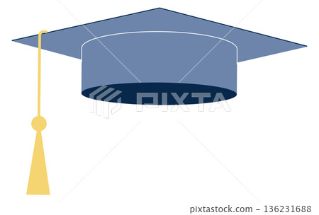 Graduate hat. Academic education symbol. Student cap 136231688