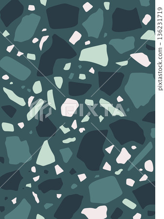 Stone mosaic print background. Green flooring ceramic Stone mosaic print background. Green flooring ceramic 136231719