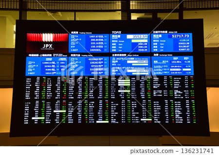Tokyo Stock Exchange stock price board, photographed on January 26th 136231741