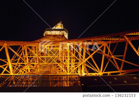 這是黃昏時分從淺草寺和東京鐵塔眺望東京的夜景。圖中還能看到正在建設中的東京晴空塔。 136232153
