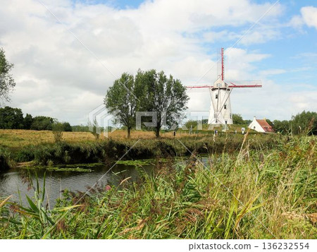 Damme Canal and Windmills (Belgium) 136232554
