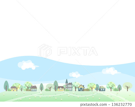 Fresh green landscape illustration Fresh green landscape illustration 136232770