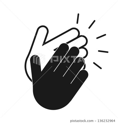 Vector Flat Applause icon. Symbol about Congratulation or Agreement Deal Business Concept. 136232964