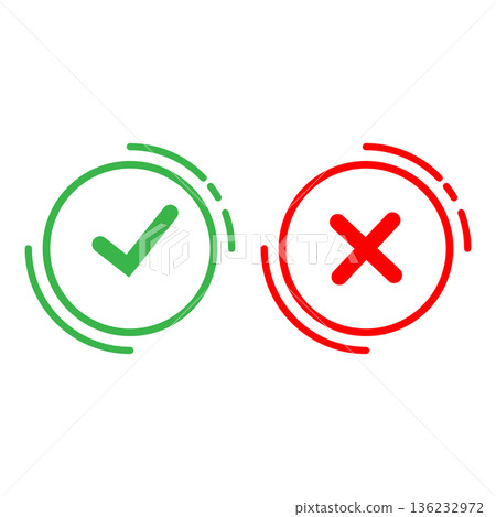 Check mark ok or no icons Check mark ok or no icons 136232972