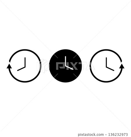 set of clock vector icon 136232973