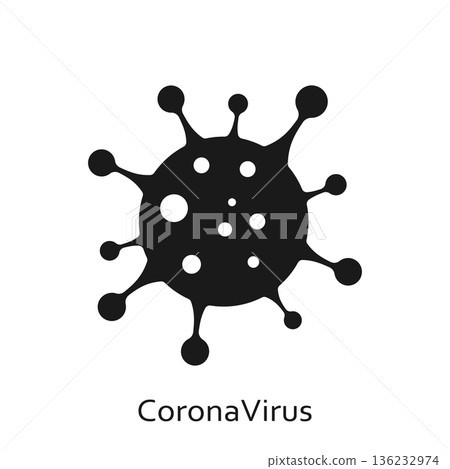 Coronavirus. Danger bacteria vector icon illustration isolated on white background 136232974