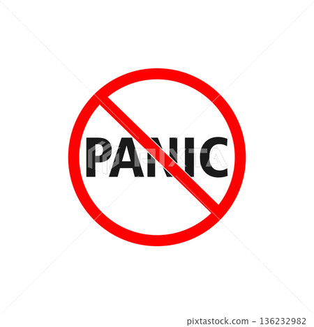 No panic icon. Vector illustration in flat design 136232982