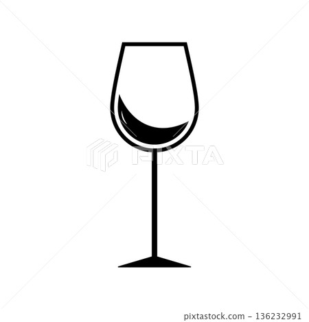 The wineglass icon. Flat Vector illustration 136232991